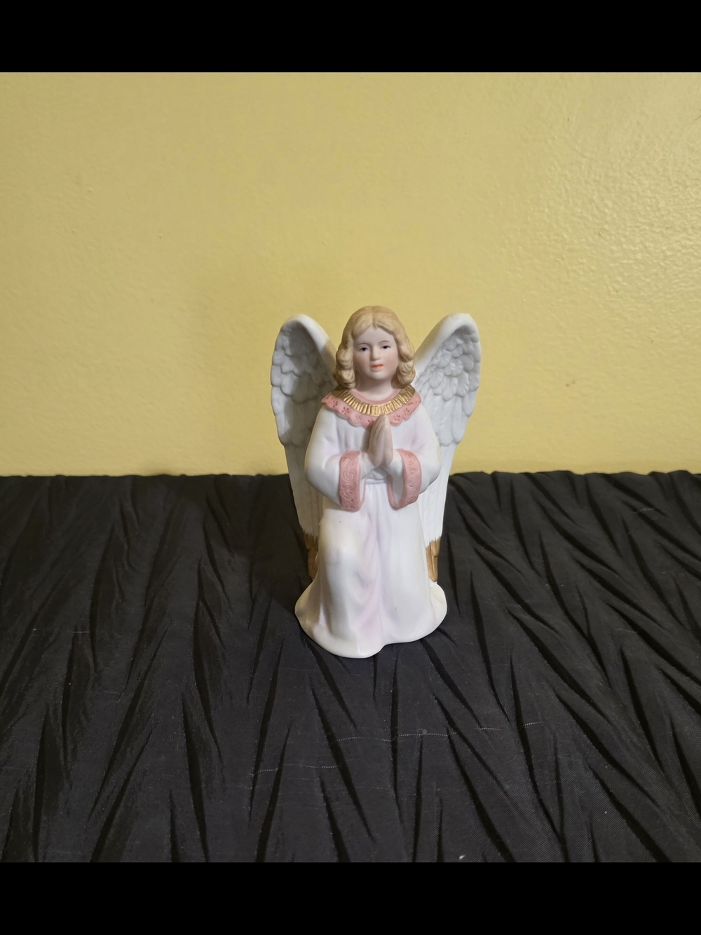 Homco White and Pink Praying Angel Figurine